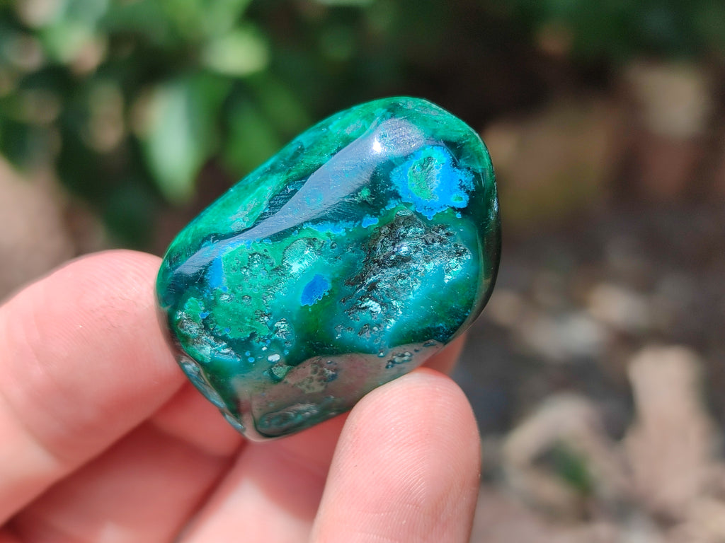 Polished Dioptase With Shattuckite and Malachite Free Forms - sold per item - From Congo - Toprock Gemstones and Minerals 