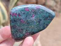 Polished Ruby Corundum In Chrome Verdite Free Forms x 6 From Zimbabwe - Toprock Gemstones and Minerals 