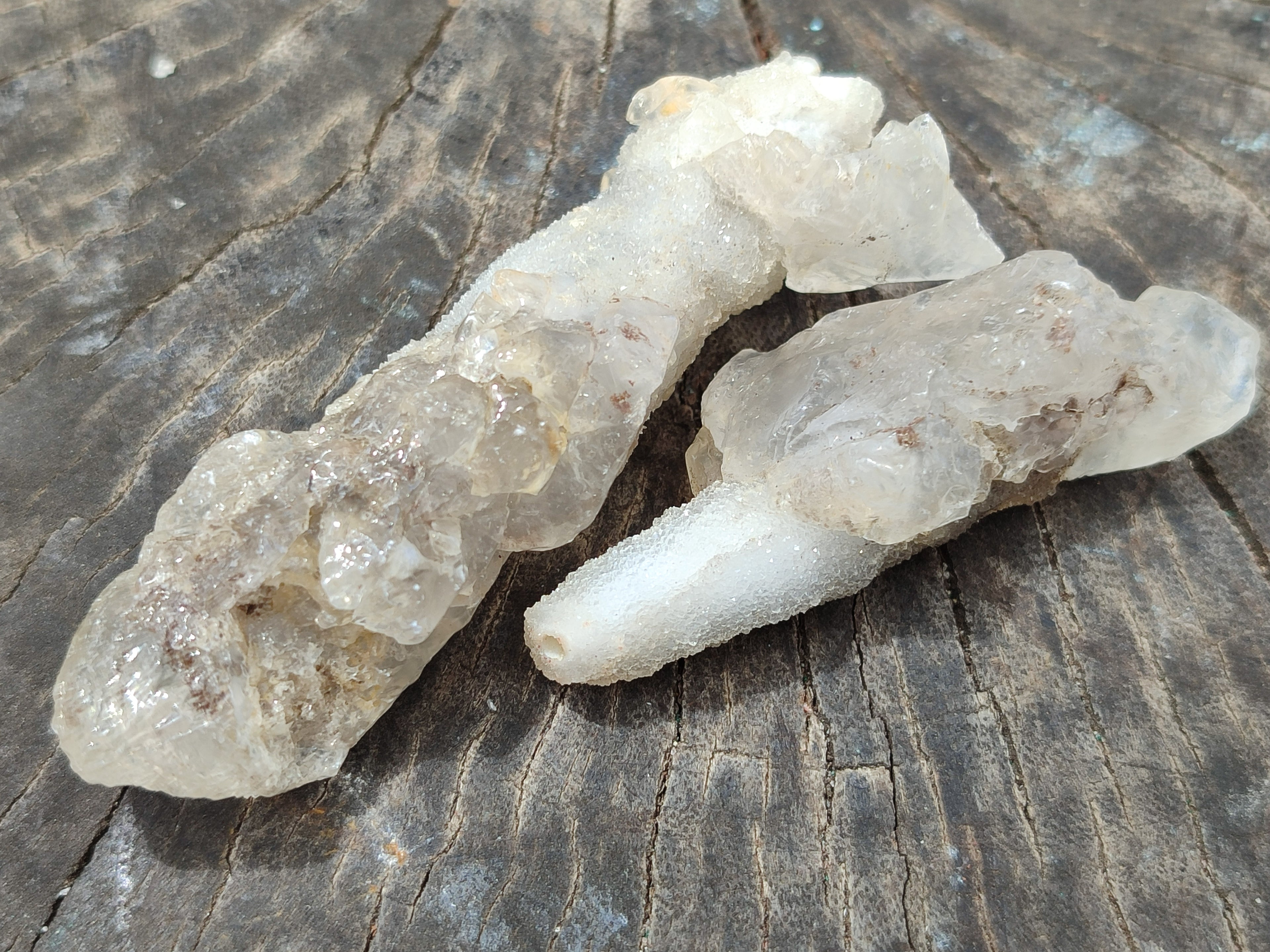 Natural Drusy Quartz Coated Calcite Pseudomorph Specimens x 12 From Alberts Mountain, Lesotho - Toprock Gemstones and Minerals 