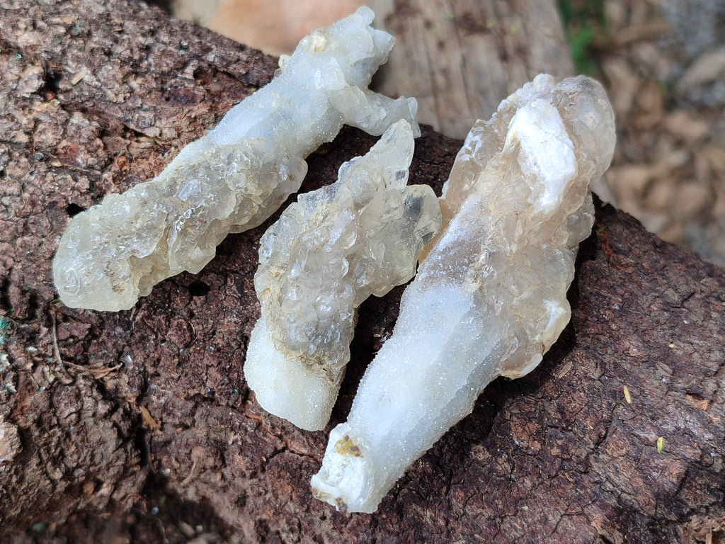 Natural Drusy Quartz Coated Calcite Pseudomorph Specimens x 12 From Alberts Mountain, Lesotho - Toprock Gemstones and Minerals 