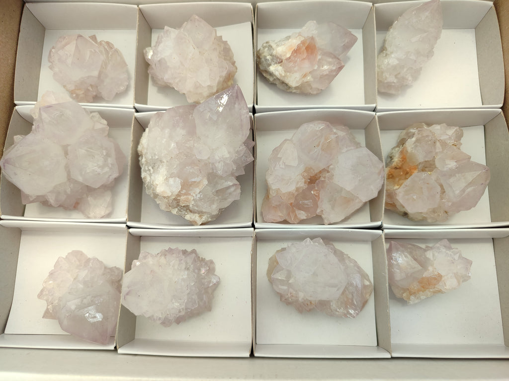 Natural Cactus Flower Spirit Quartz Clusters x 12 From South Africa - Toprock Gemstones and Minerals 