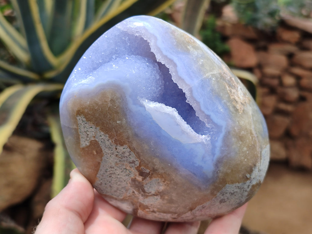 Polished Blue Lace Agate Geodes x 3 From Nsanje, Malawi - Toprock Gemstones and Minerals 