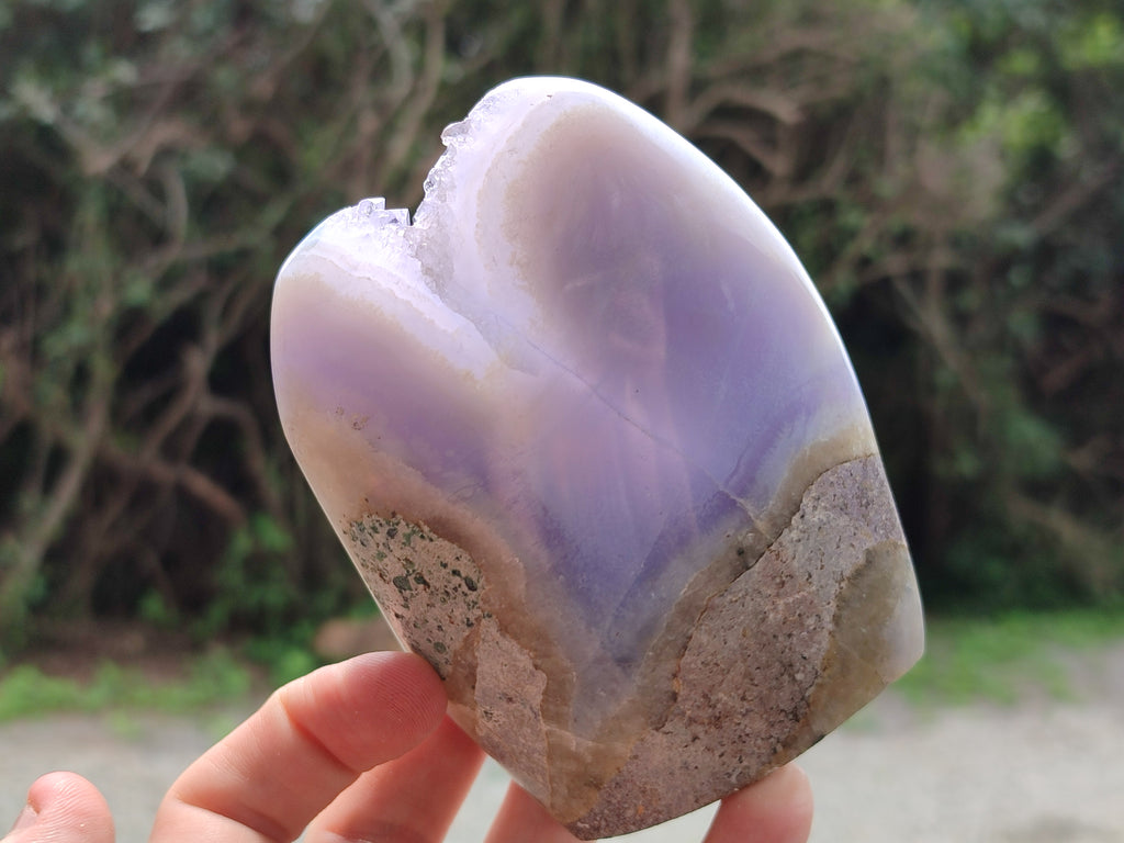 Polished Blue Lace Agate Geodes x 3 From Nsanje, Malawi - Toprock Gemstones and Minerals 