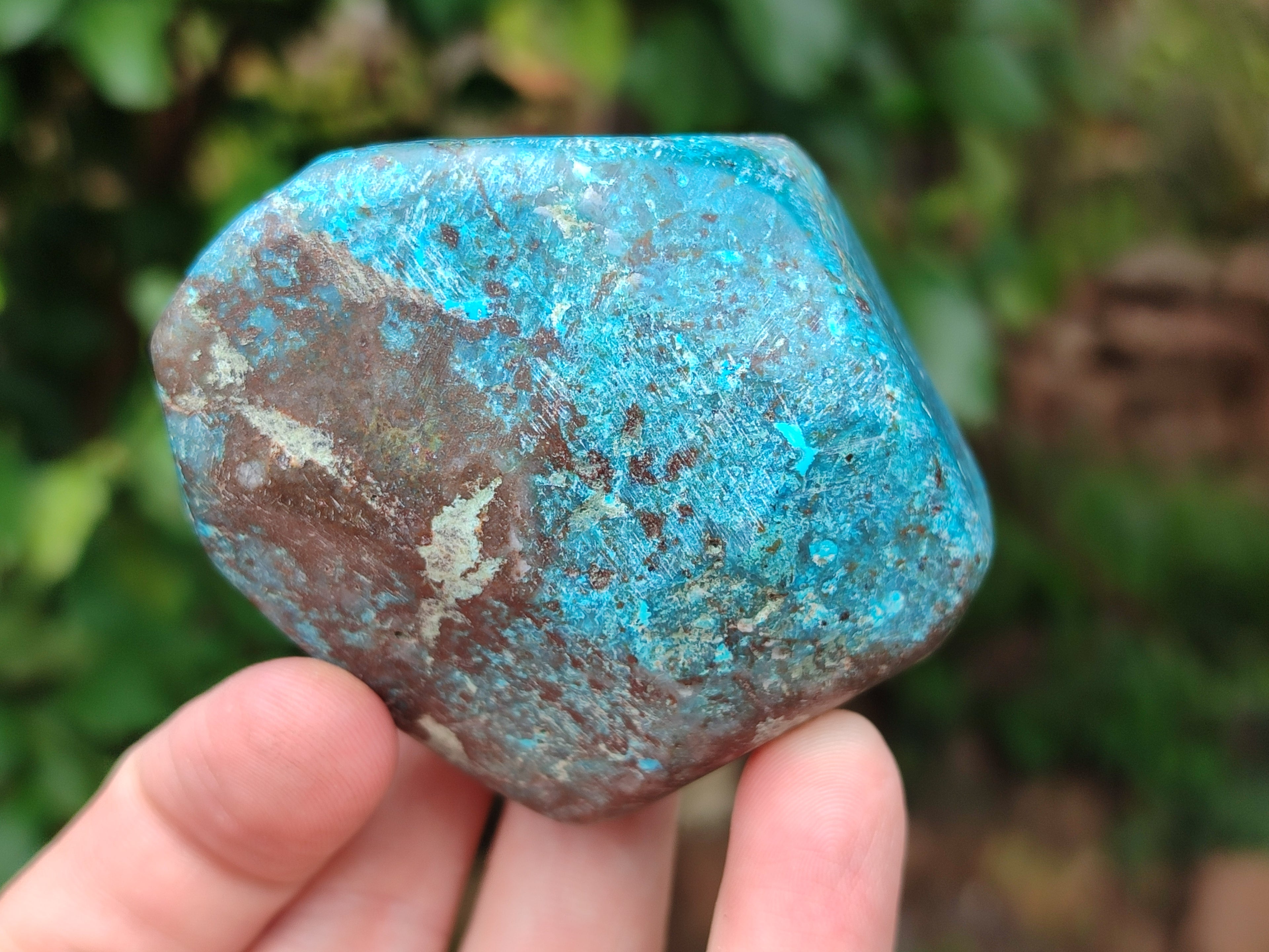 Polished Shattuckite With Chrysocolla and Azurite Free Forms x 6 From Congo - Toprock Gemstones and Minerals 