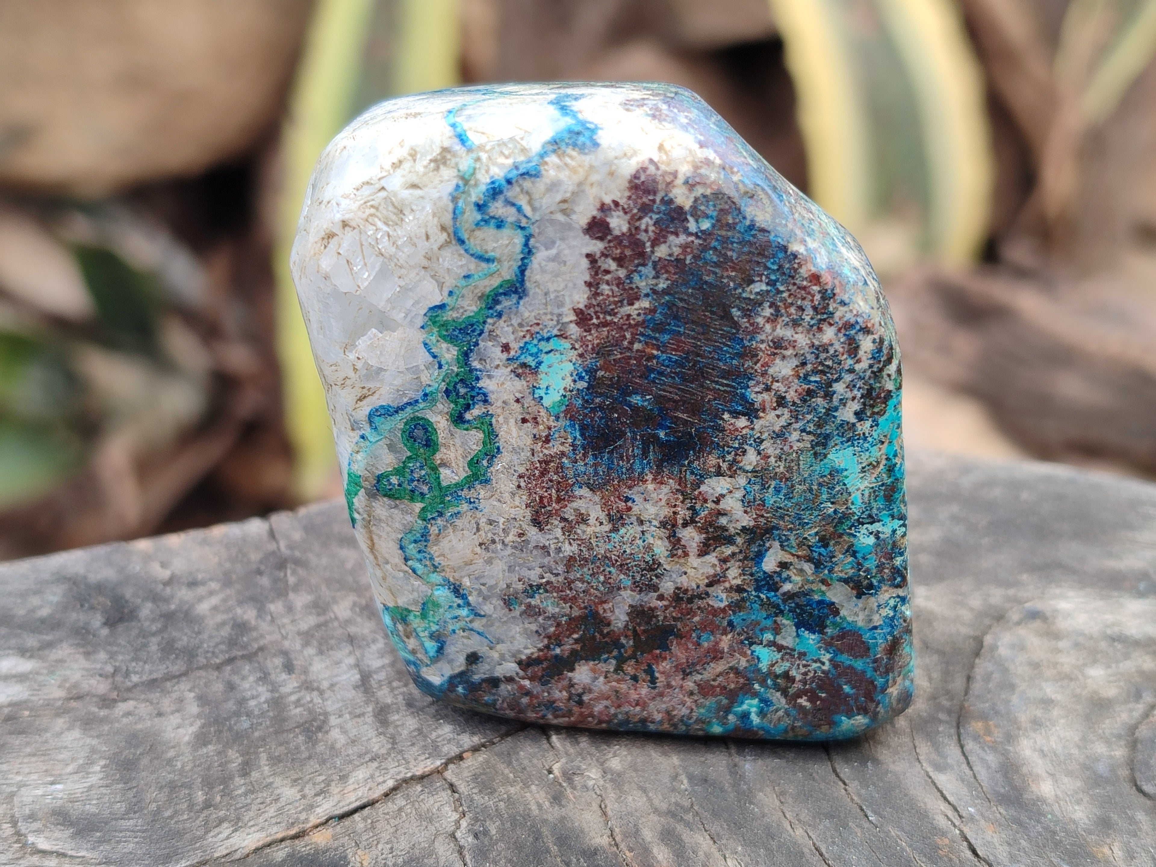 Polished Shattuckite With Chrysocolla and Azurite Free Forms x 6 From Congo - Toprock Gemstones and Minerals 