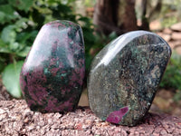 Polished Ruby Corundum In Chrome Verdite Standing Free Forms x 4 From Zimbabwe - Toprock Gemstones and Minerals 