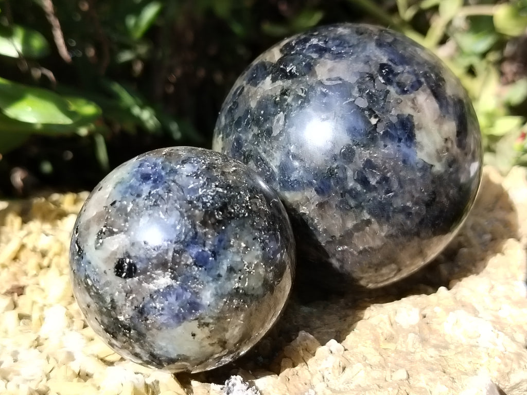 Polished Iolite Spheres x 4 From Ambatofinandrahana, Madagascar - Toprock Gemstones and Minerals 