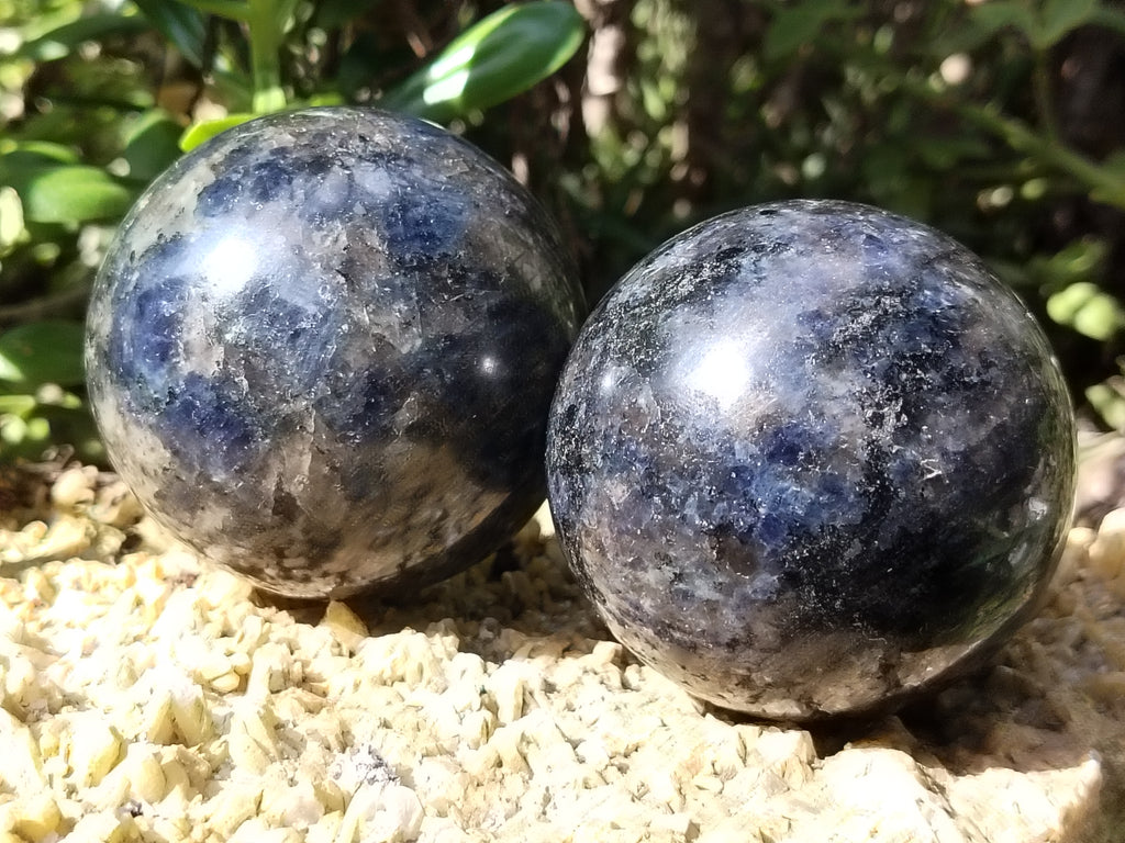 Polished Iolite Spheres x 4 From Ambatofinandrahana, Madagascar - Toprock Gemstones and Minerals 