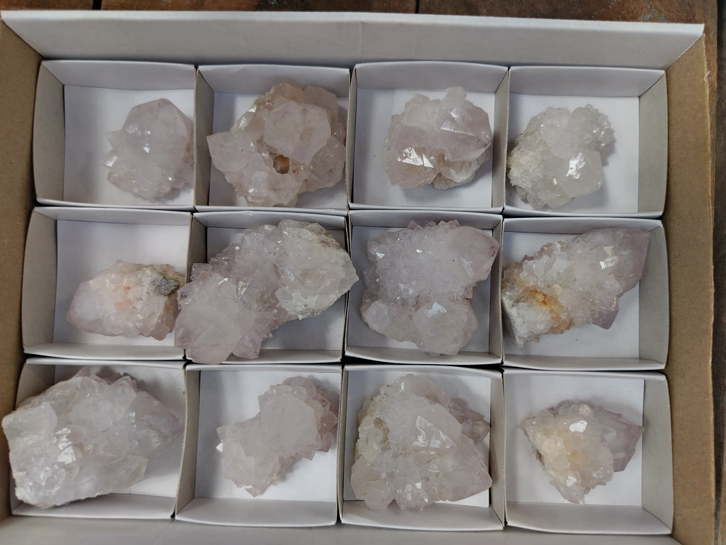 Natural Cactus Flower Spirit Quartz Clusters x 12 From South Africa - Toprock Gemstones and Minerals 