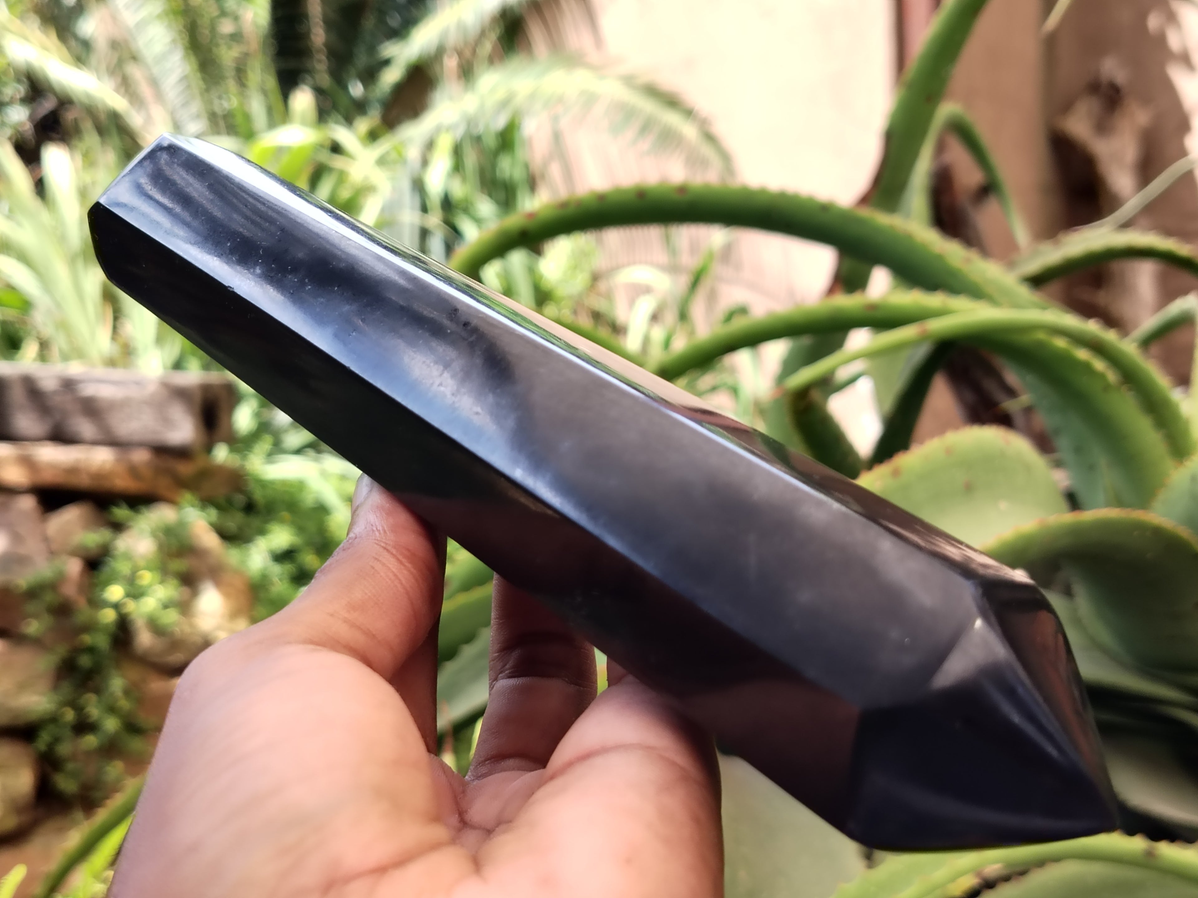 Polished Double Terminated Black Basalt Points x 3 From Antsirabe, Madagascar - Toprock Gemstones and Minerals 