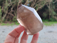 Polished Smokey Window Quartz Crystals x 6 From Madagascar - Toprock Gemstones and Minerals 