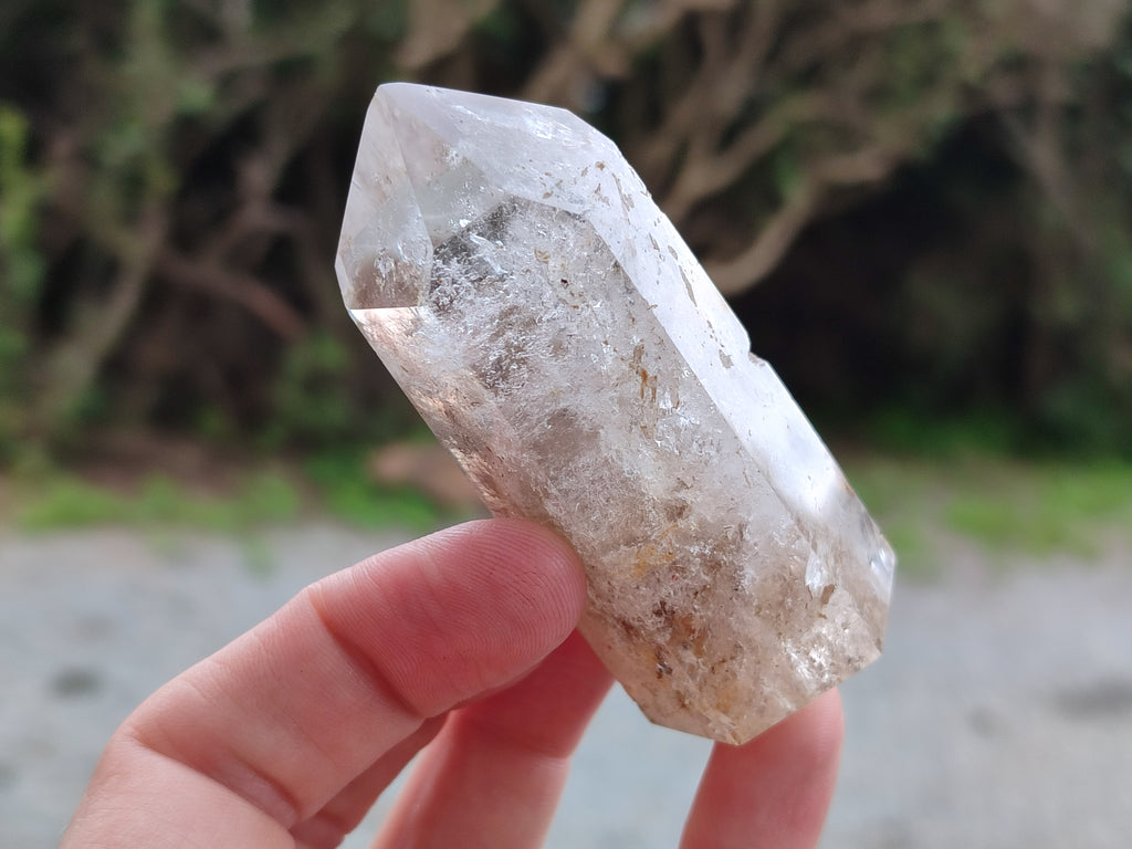 Polished Smokey Window Quartz Crystals x 6 From Madagascar - Toprock Gemstones and Minerals 