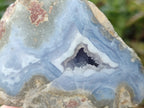 Polished Blue Lace Agate Geodes x 12 From Nsanje, Malawi - Toprock Gemstones and Minerals 