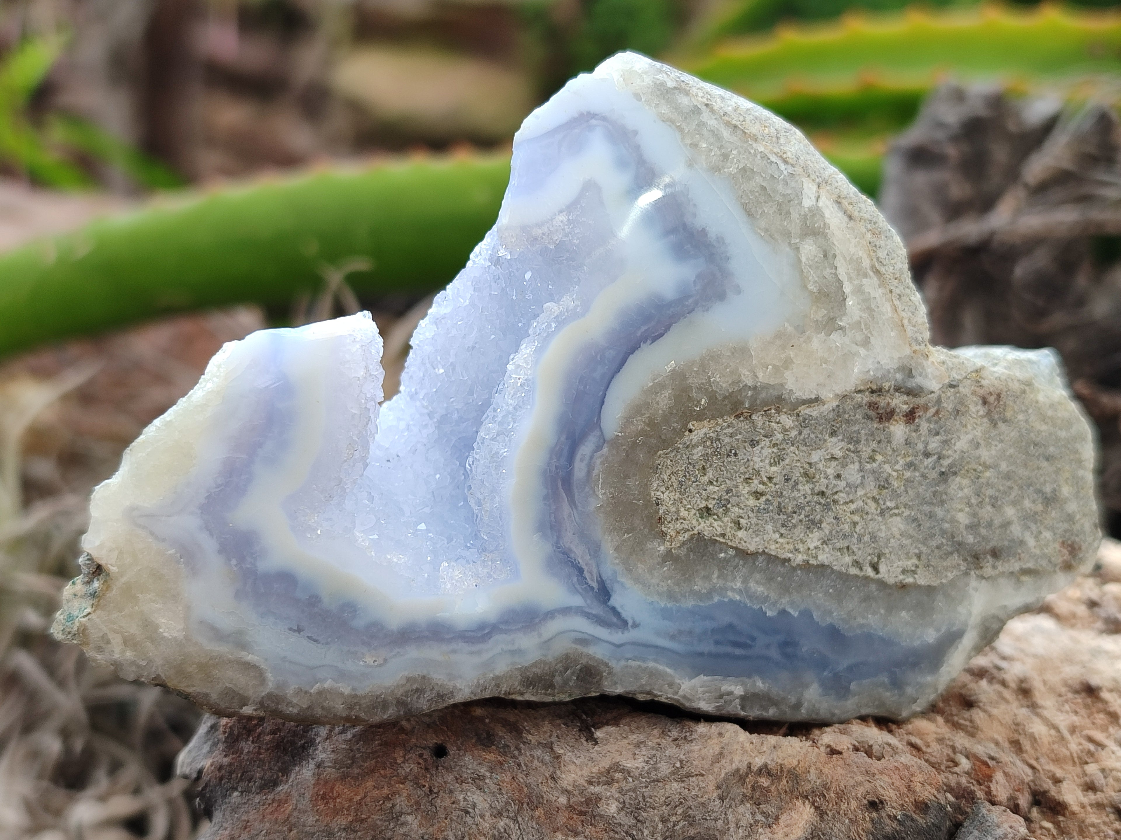 Polished Blue Lace Agate Geodes x 12 From Nsanje, Malawi - Toprock Gemstones and Minerals 