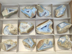 Polished Blue Lace Agate Geodes x 12 From Nsanje, Malawi - Toprock Gemstones and Minerals 