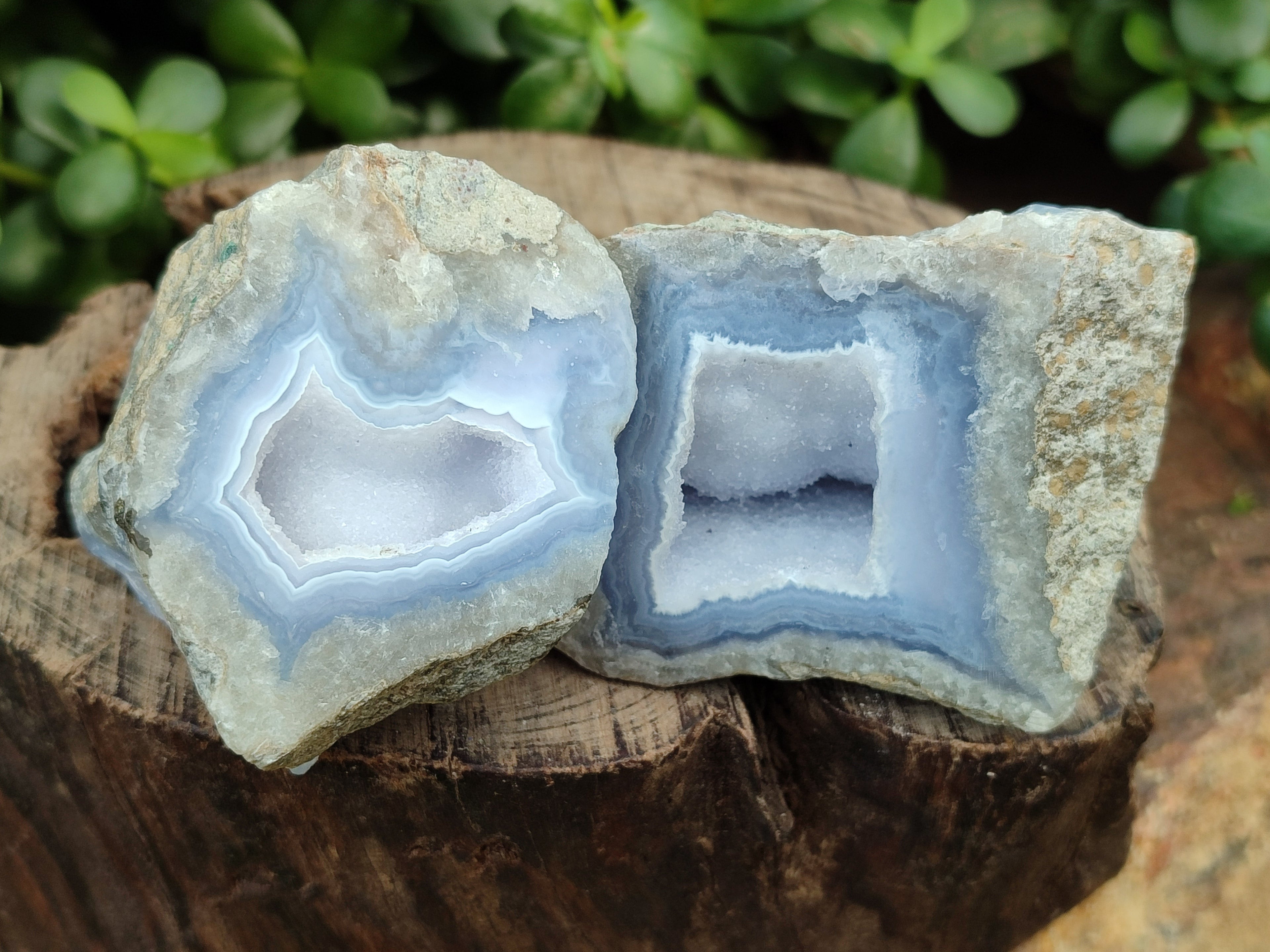 Polished Blue Lace Agate Geodes x 12 From Nsanje, Malawi - Toprock Gemstones and Minerals 
