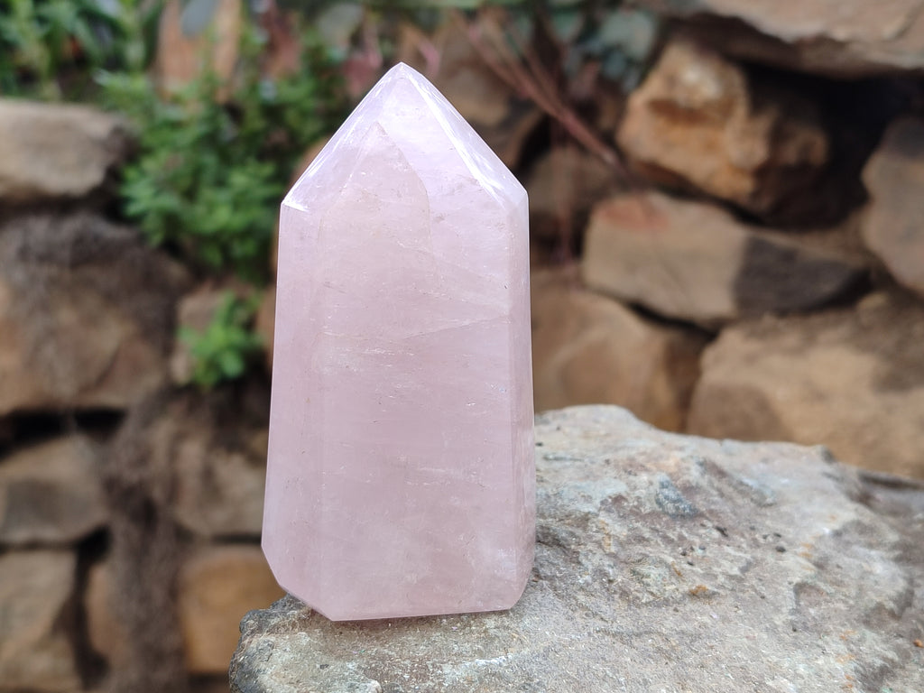 Polished Rose Quartz Points x 6 From Ambatondrazaka, Madagascar - Toprock Gemstones and Minerals 
