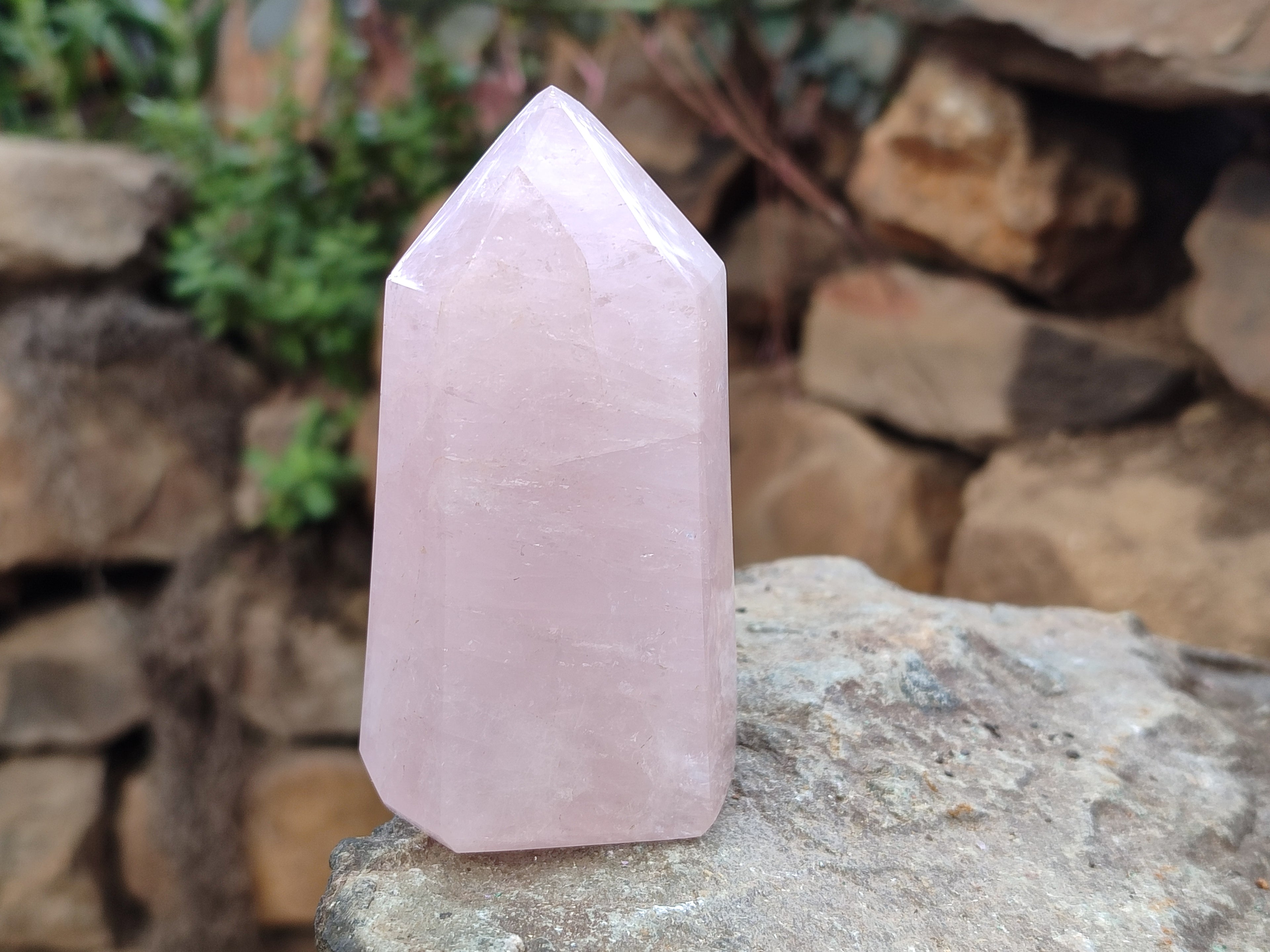 Polished Rose Quartz Points x 6 From Ambatondrazaka, Madagascar - Toprock Gemstones and Minerals 