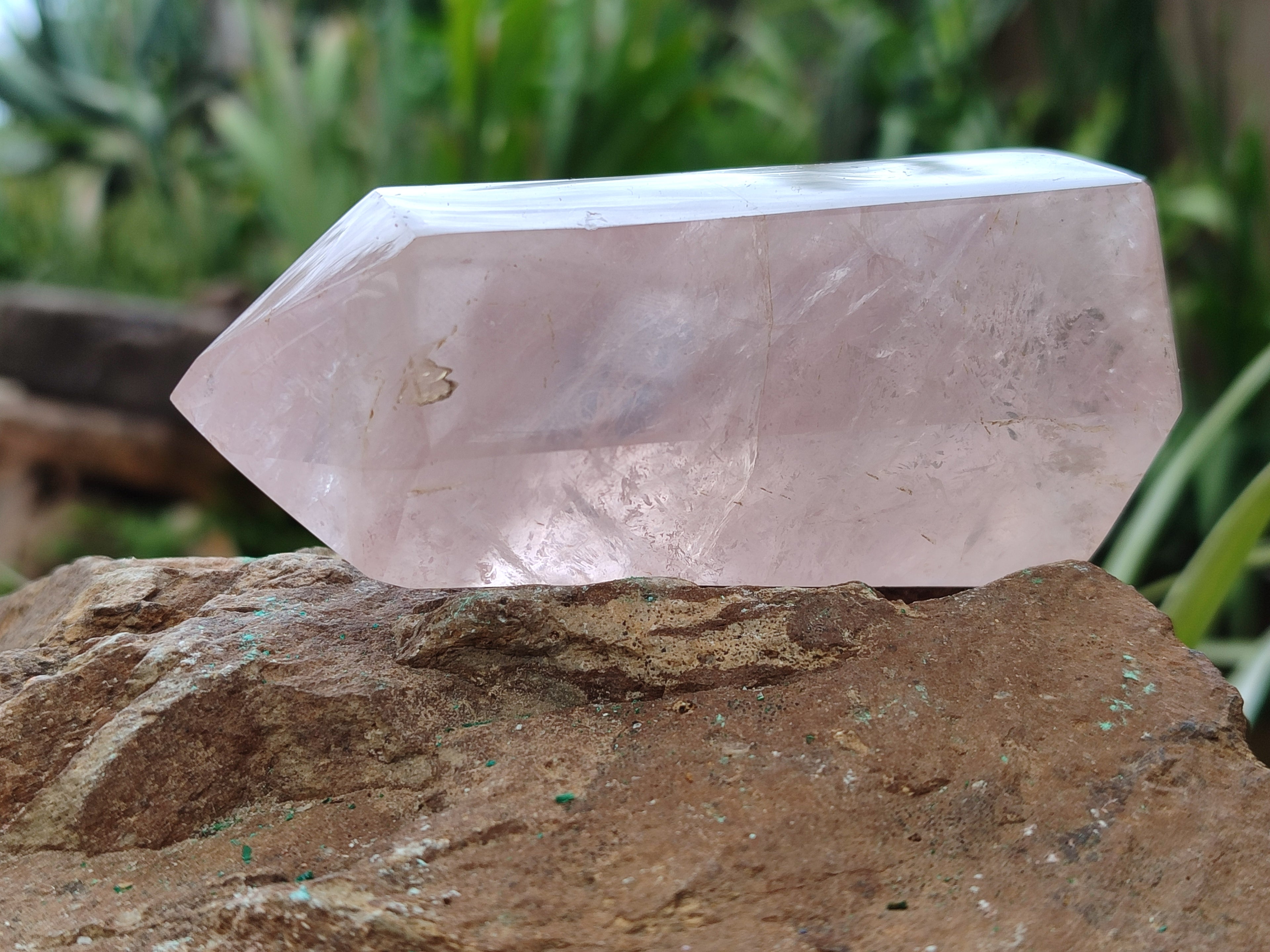 Polished Rose Quartz Points x 6 From Ambatondrazaka, Madagascar - Toprock Gemstones and Minerals 