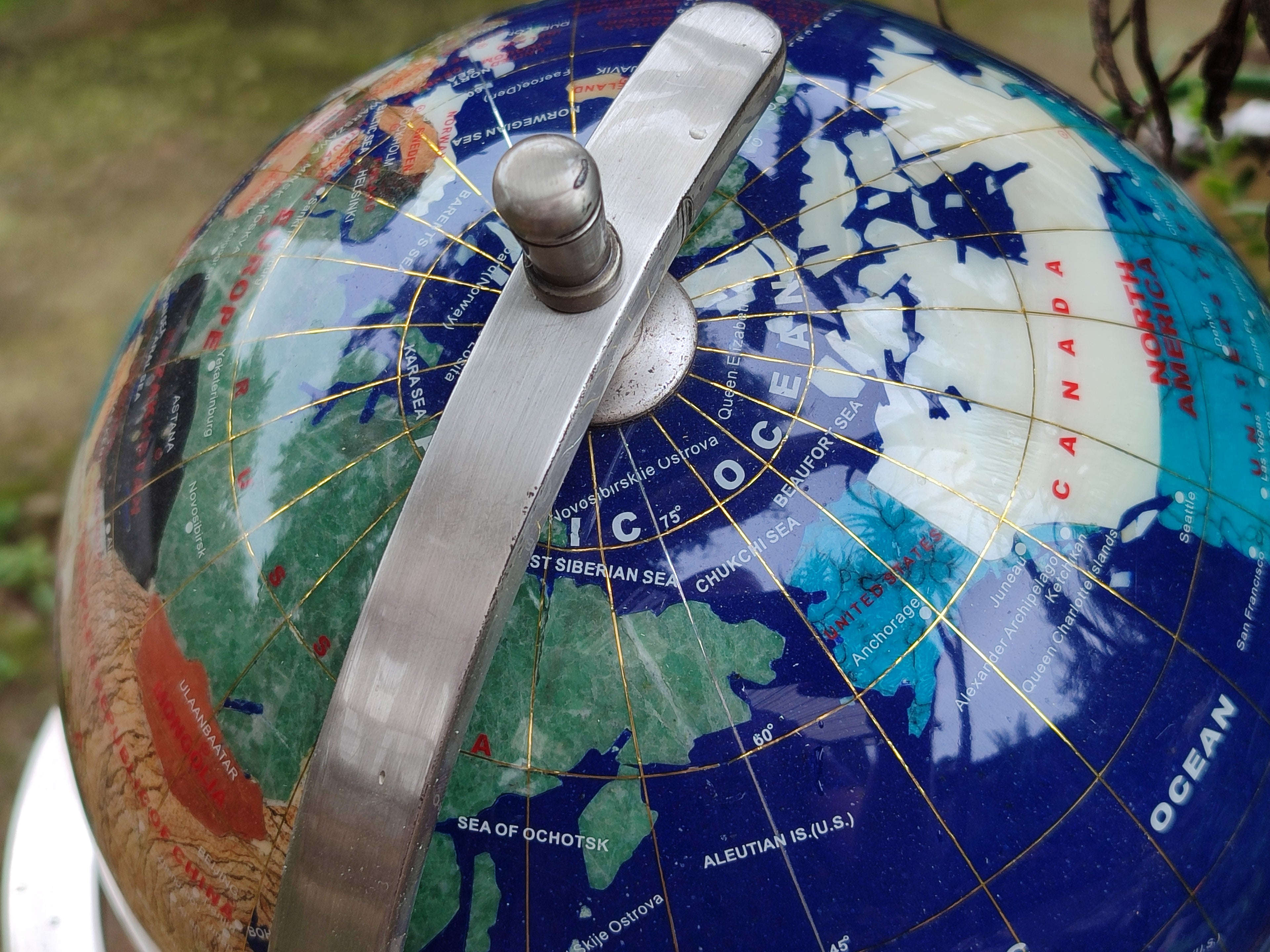 Polished Mixed Gemstone World Globe x 1 From China - Toprock Gemstones and Minerals 