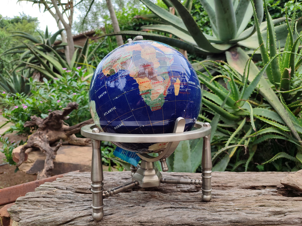 Polished Mixed Gemstone World Globe x 1 From China - Toprock Gemstones and Minerals 