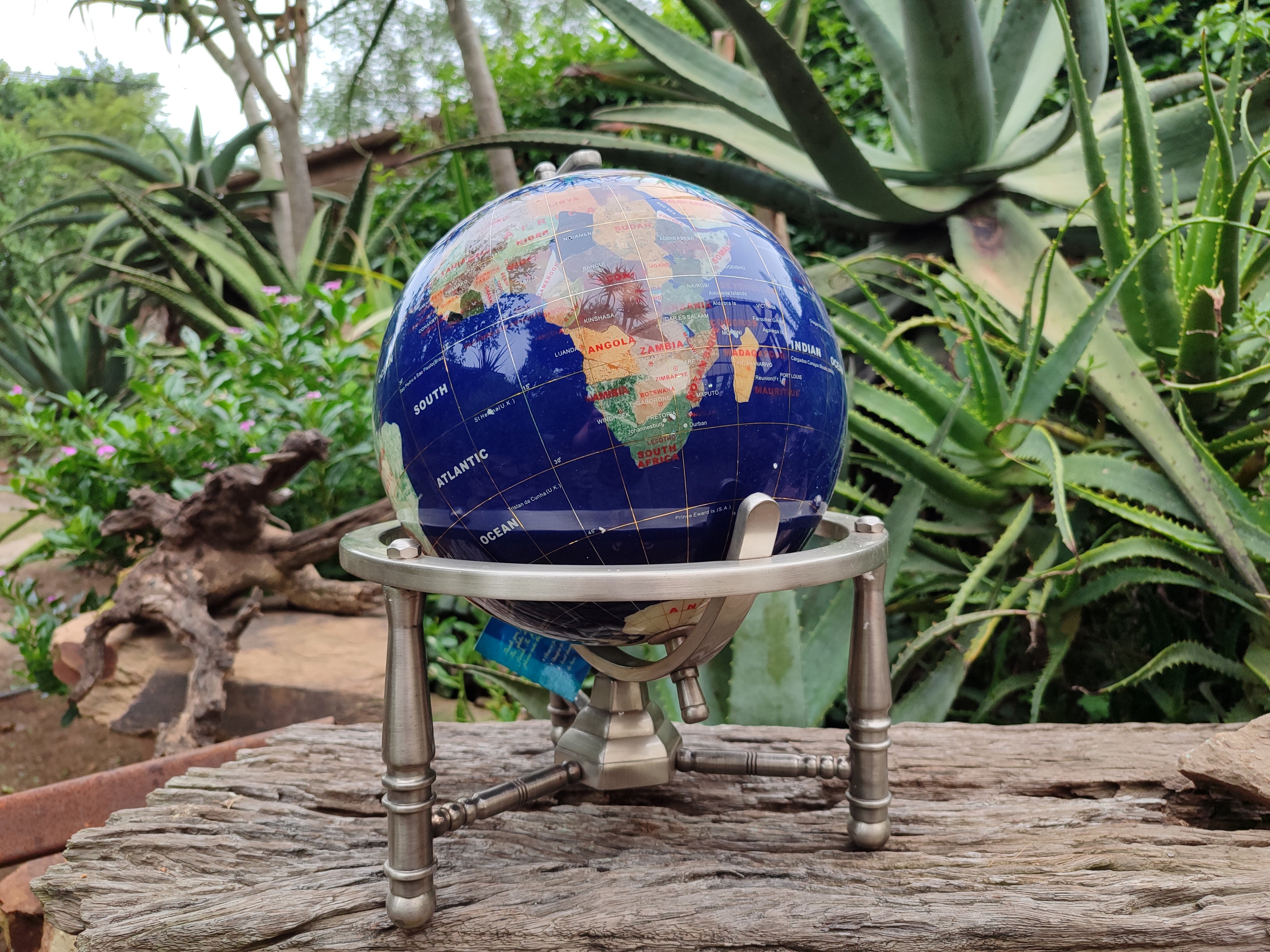 Polished Mixed Gemstone World Globe x 1 From China - Toprock Gemstones and Minerals 