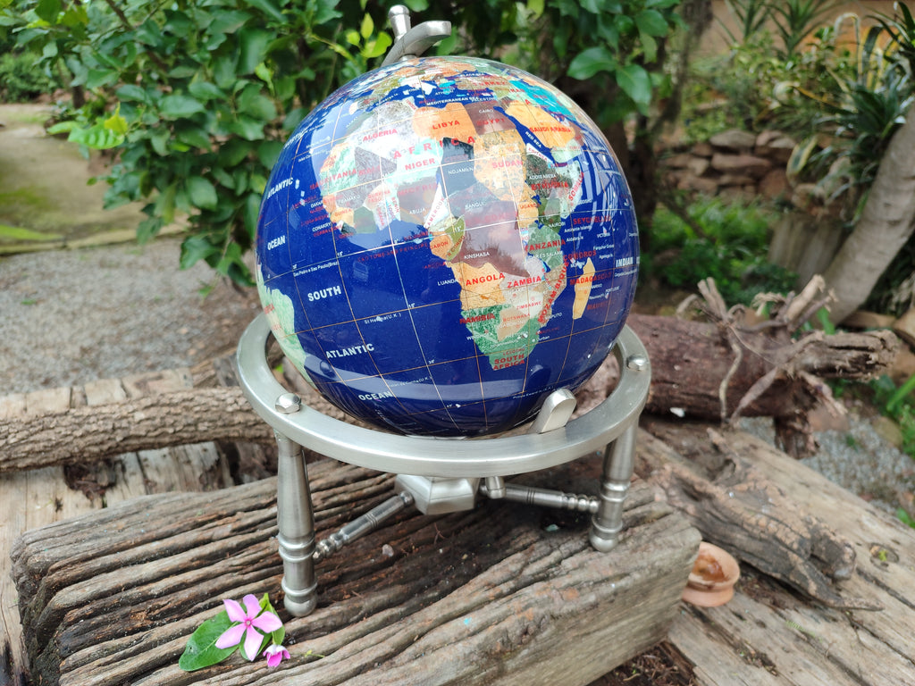 Polished Mixed Gemstone World Globe x 1 From China - Toprock Gemstones and Minerals 