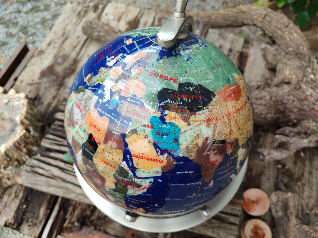 Polished Mixed Gemstone World Globe x 1 From China - Toprock Gemstones and Minerals 