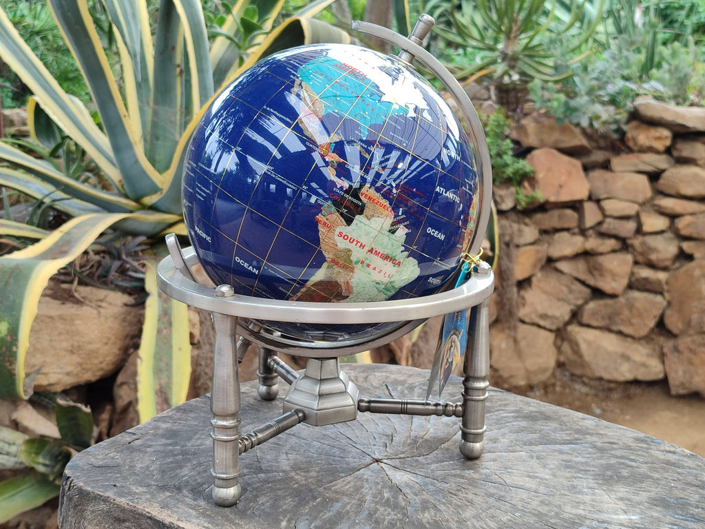 Polished Mixed Gemstone World Globe x 1 From China - Toprock Gemstones and Minerals 