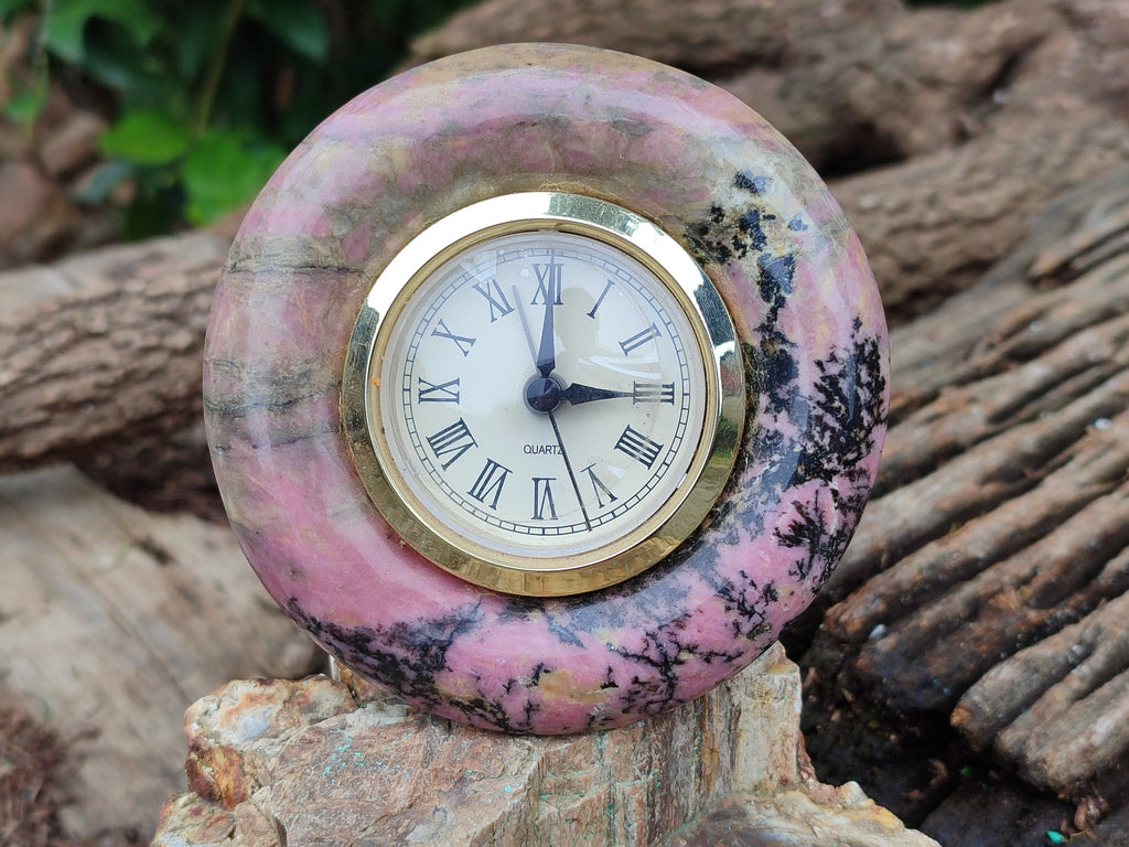 Hand Made Rhodonite Alarm Clock - sold per item - From Zimbabwe - Toprock Gemstones and Minerals 
