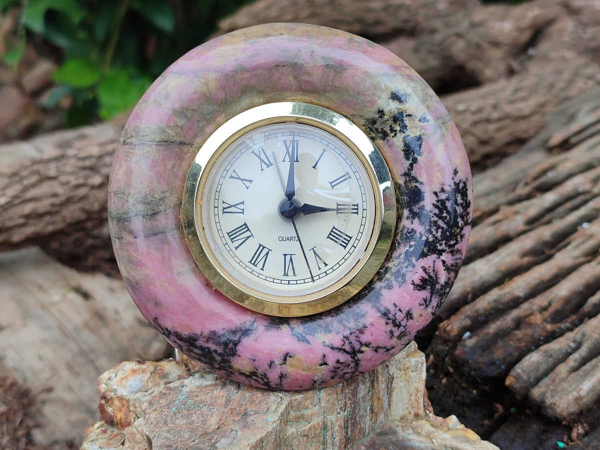 Hand Made Rhodonite Alarm Clock - sold per item - From Zimbabwe - Toprock Gemstones and Minerals 