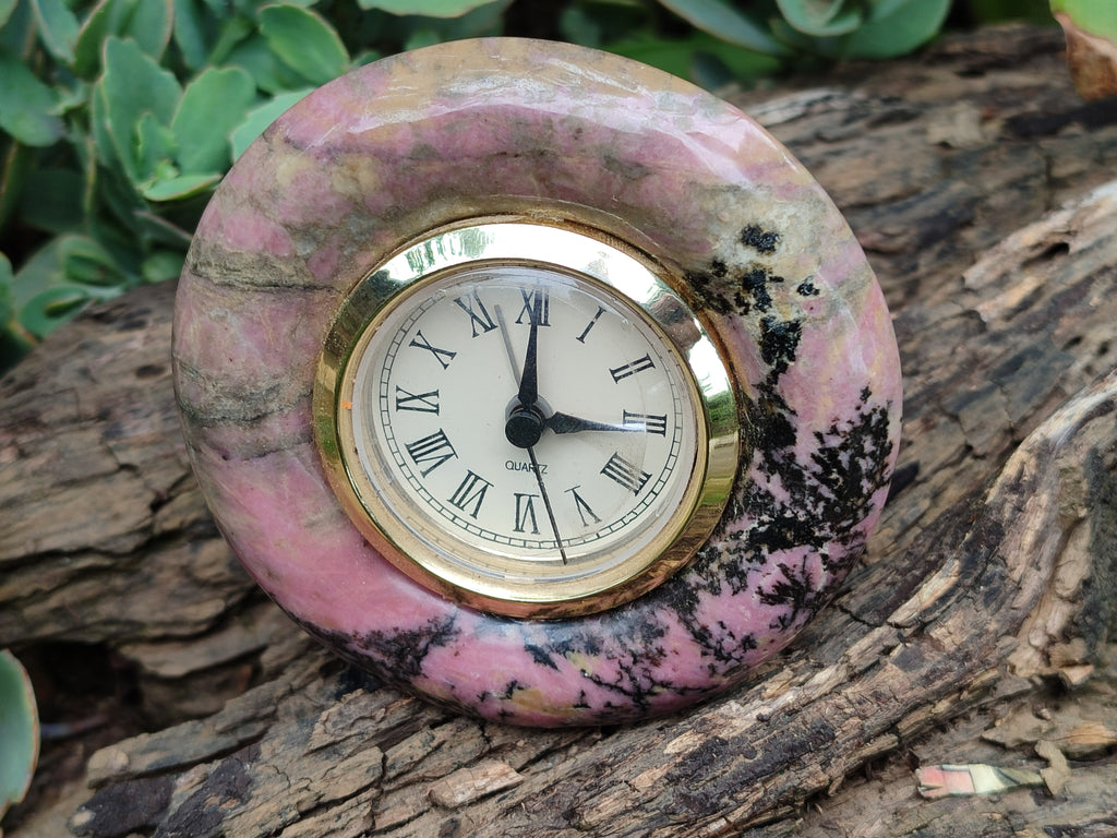 Hand Made Rhodonite Alarm Clock - sold per item - From Zimbabwe - Toprock Gemstones and Minerals 