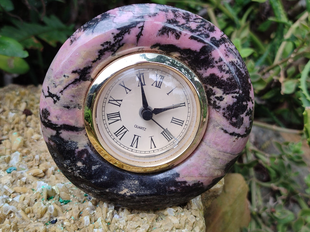 Hand Made Rhodonite Alarm Clock - sold per item - From Zimbabwe - Toprock Gemstones and Minerals 