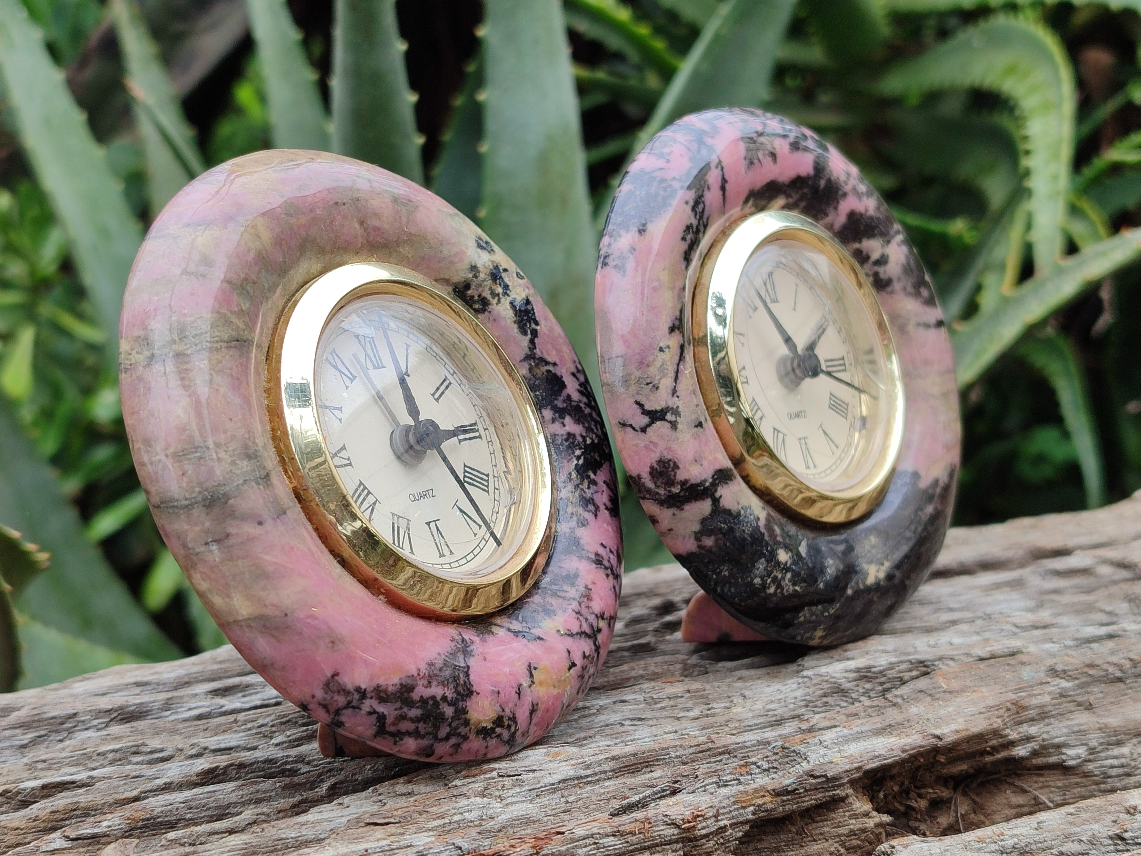 Hand Made Rhodonite Alarm Clock - sold per item - From Zimbabwe - Toprock Gemstones and Minerals 