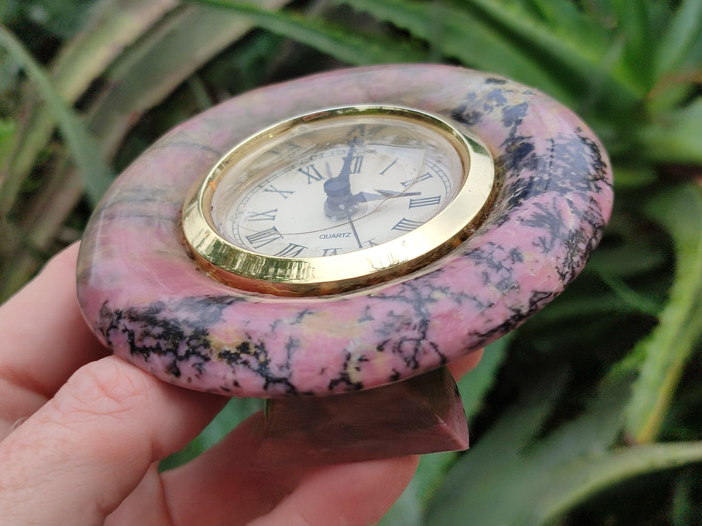 Hand Made Rhodonite Alarm Clock - sold per item - From Zimbabwe - Toprock Gemstones and Minerals 