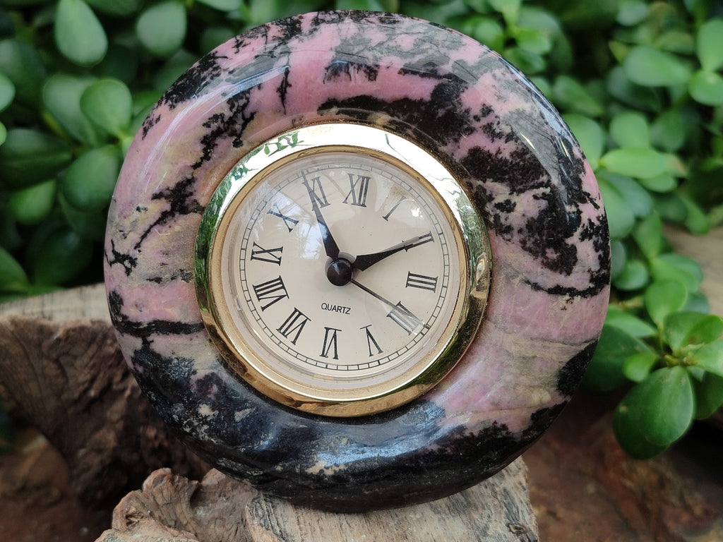 Hand Made Rhodonite Alarm Clock - sold per item - From Zimbabwe - Toprock Gemstones and Minerals 