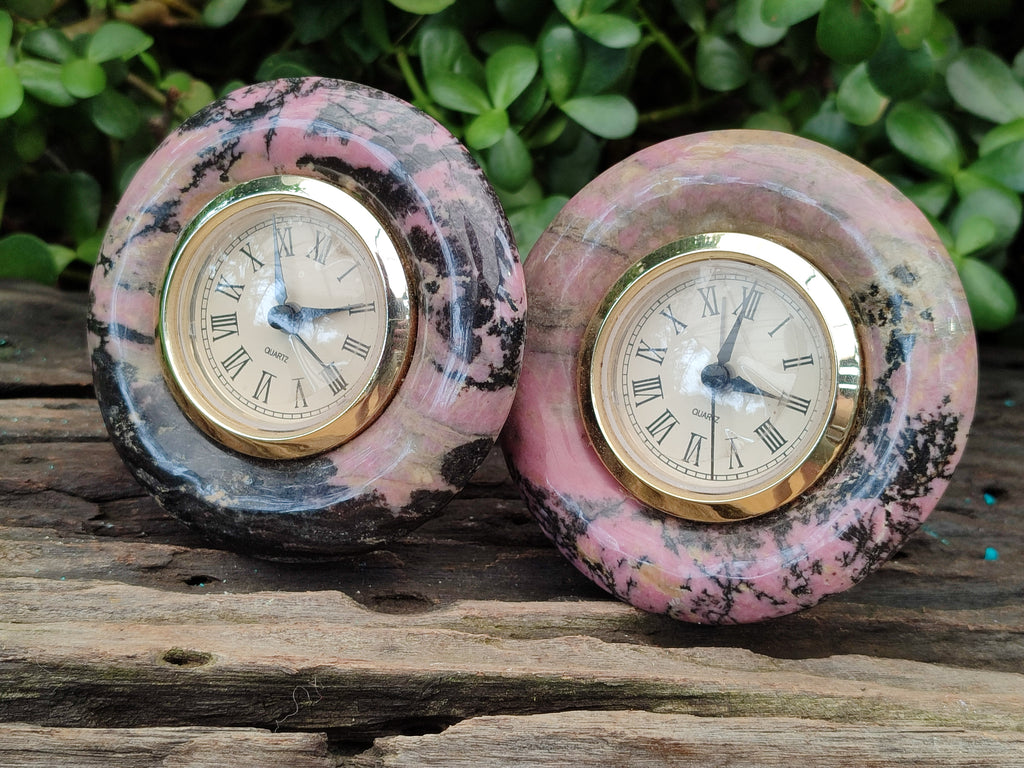 Hand Made Rhodonite Alarm Clock - sold per item - From Zimbabwe - Toprock Gemstones and Minerals 