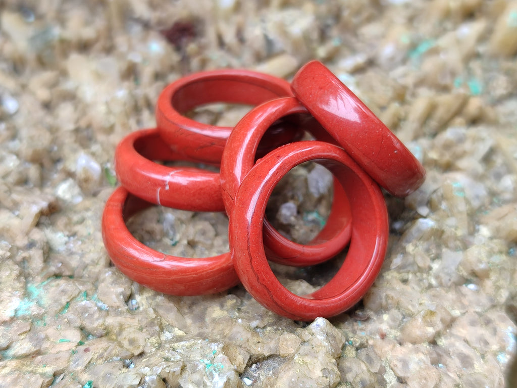 Hand Made Red Jasper Rings - sold per item - From South Africa - Toprock Gemstones and Minerals 