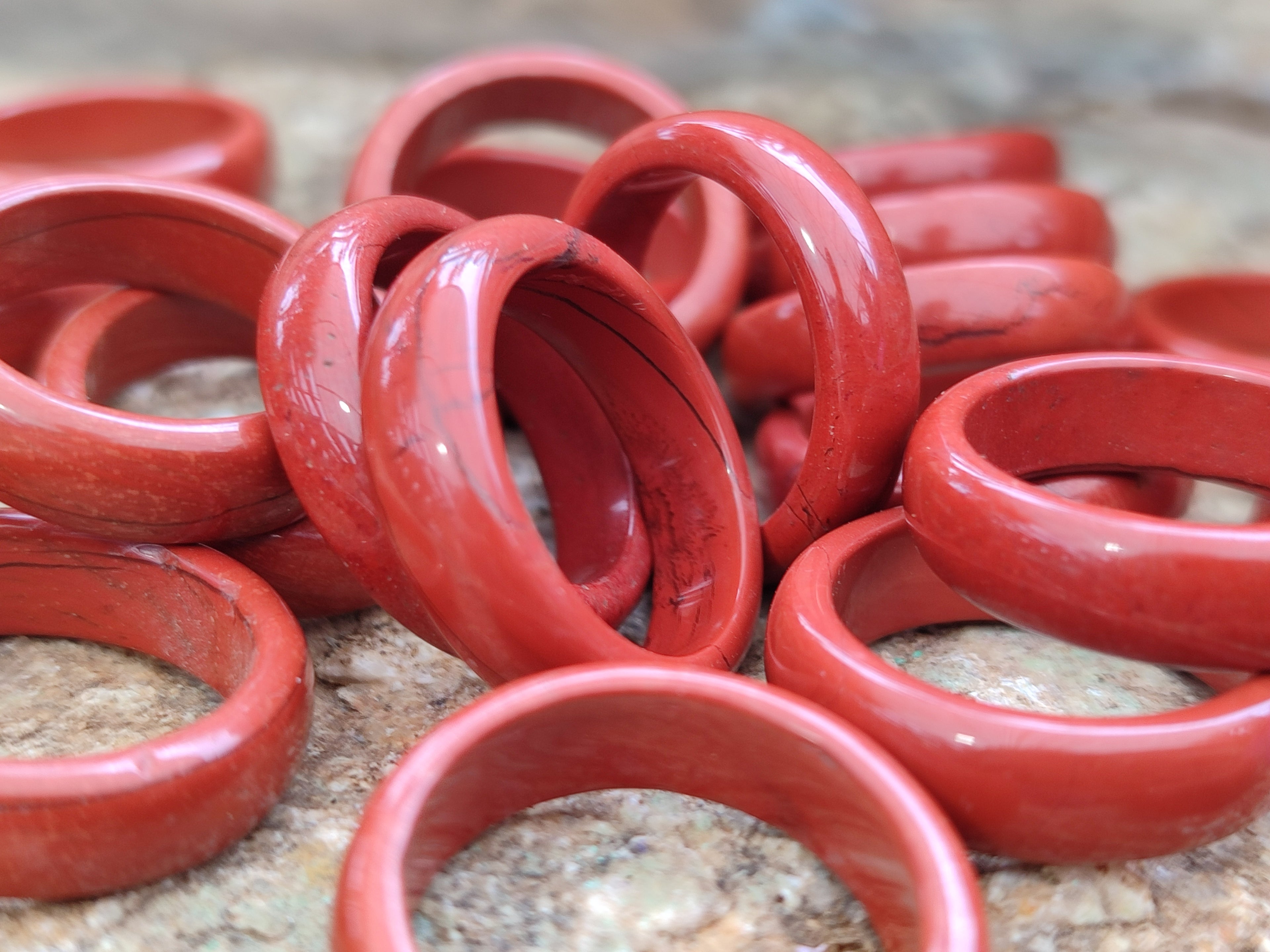 Hand Made Red Jasper Rings - sold per item - From South Africa - Toprock Gemstones and Minerals 