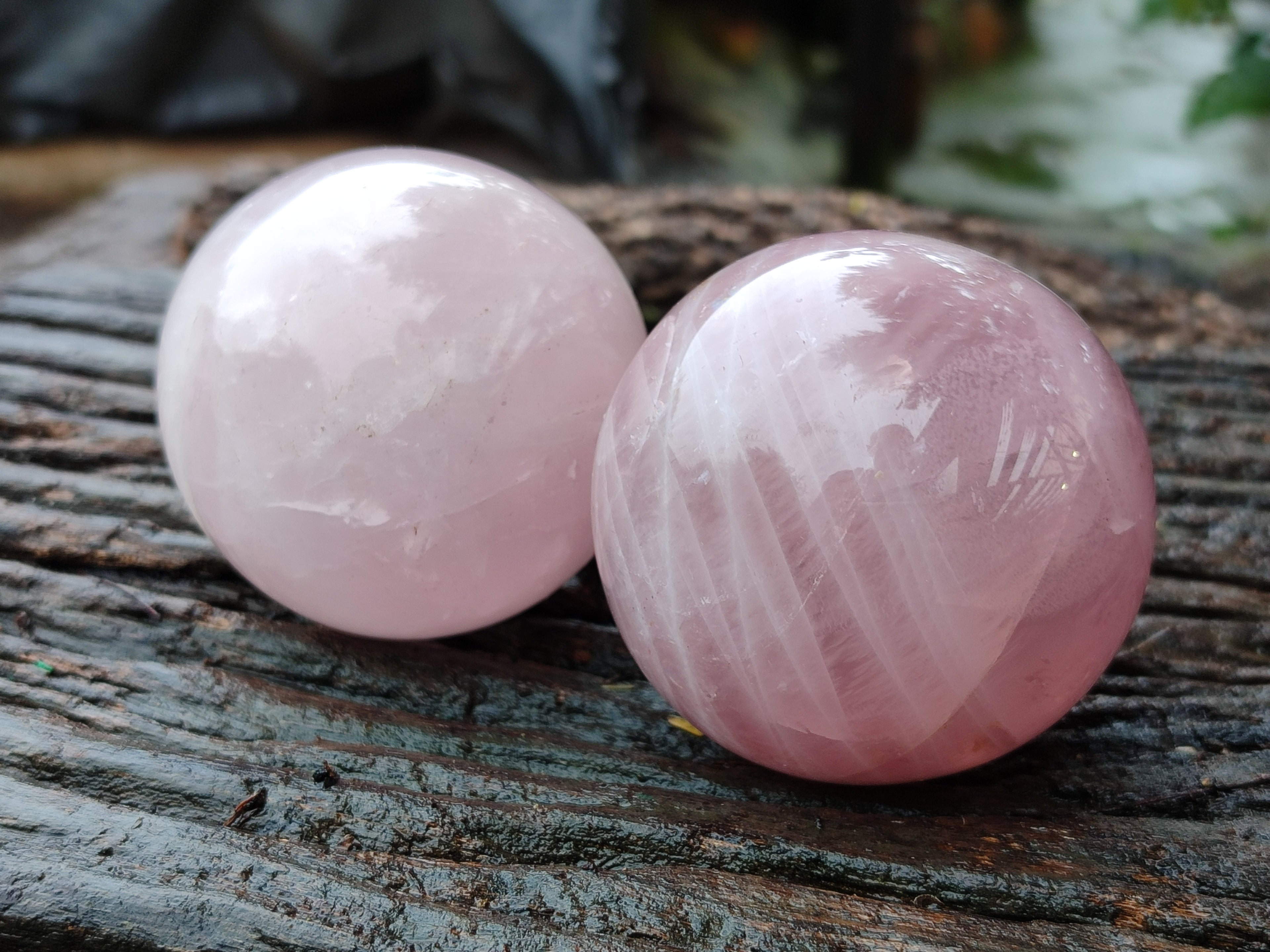 Polished Rose Quartz Spheres x 3 From Ambatondrazaka, Madagascar - Toprock Gemstones and Minerals 