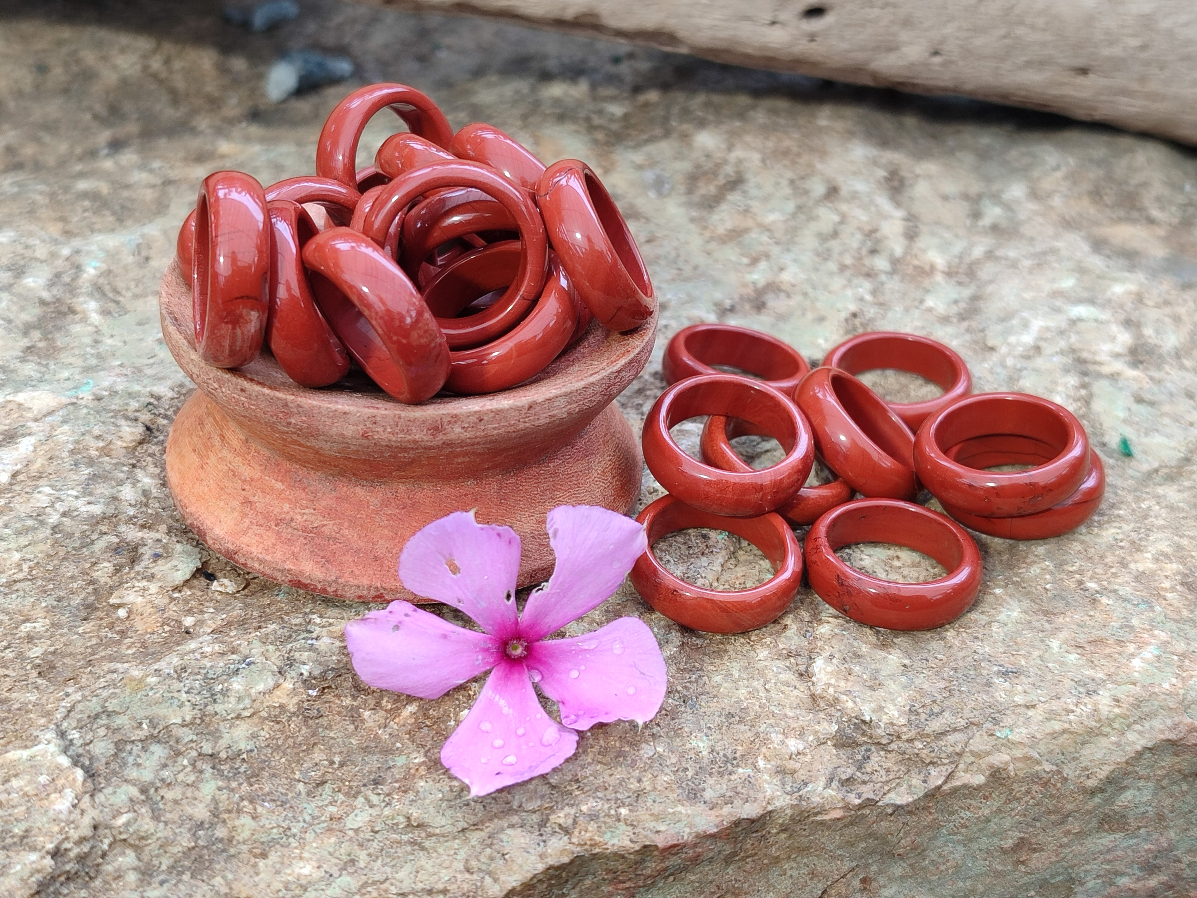 Hand Made 16mm Red Jasper Rings - sold per item - From South Africa - Toprock Gemstones and Minerals 
