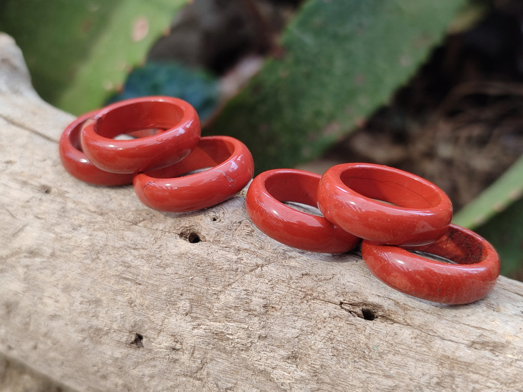 Hand Made 16mm Red Jasper Rings - sold per item - From South Africa - Toprock Gemstones and Minerals 