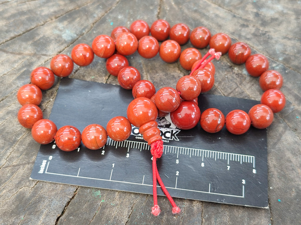 Polished Red Jasper Beaded Stretch Buddha Bracelet - Sold Per Item - From South Africa - Toprock Gemstones and Minerals 