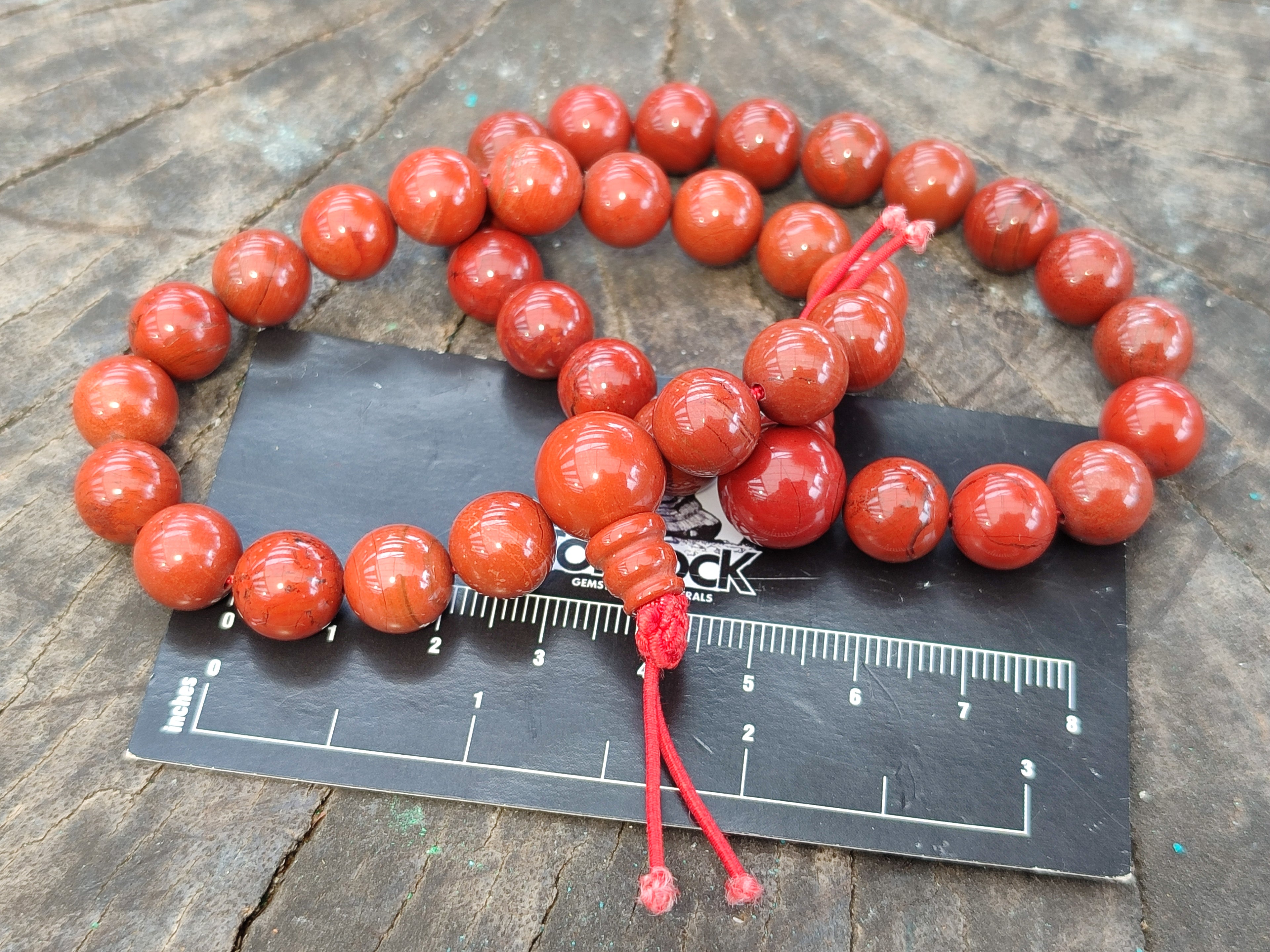 Polished Red Jasper Beaded Stretch Buddha Bracelet - Sold Per Item - From South Africa - Toprock Gemstones and Minerals 