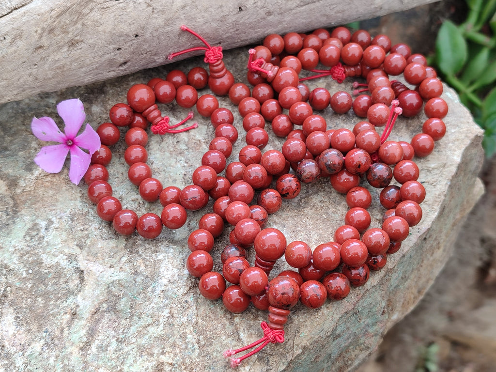 Polished Red Jasper Beaded Stretch Buddha Bracelet - Sold Per Item - From South Africa - Toprock Gemstones and Minerals 