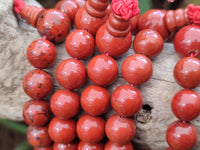 Polished Red Jasper Beaded Stretch Buddha Bracelet - Sold Per Item - From South Africa