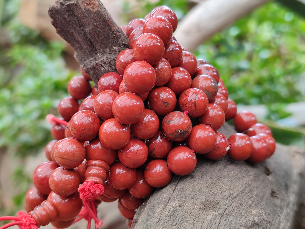 Polished Red Jasper Beaded Stretch Buddha Bracelet - Sold Per Item - From South Africa - Toprock Gemstones and Minerals 
