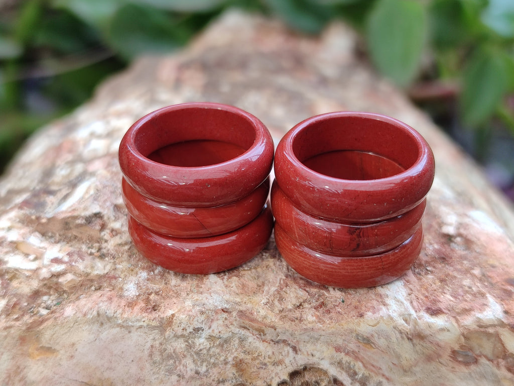 Hand Made 17mm Red Jasper Rings - sold per item - From South Africa - Toprock Gemstones and Minerals 