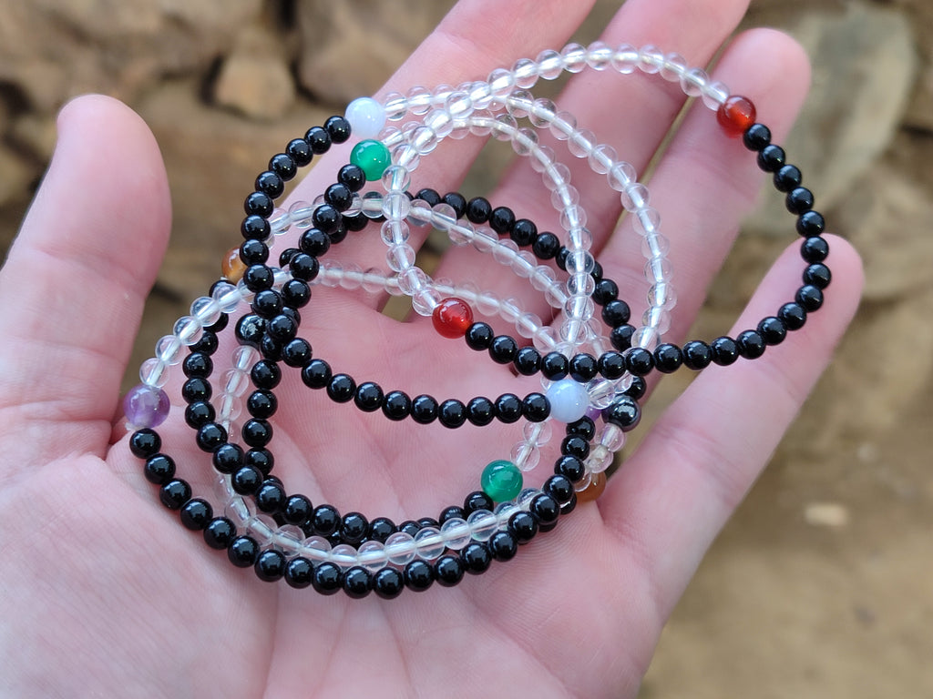 Hand Made Stone Bead Bracelets x 12 From China - Toprock Gemstones and Minerals 