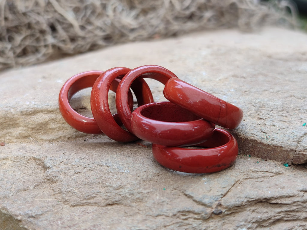 Hand Made 16.5mm Red Jasper Rings - sold per item - From South Africa - Toprock Gemstones and Minerals 